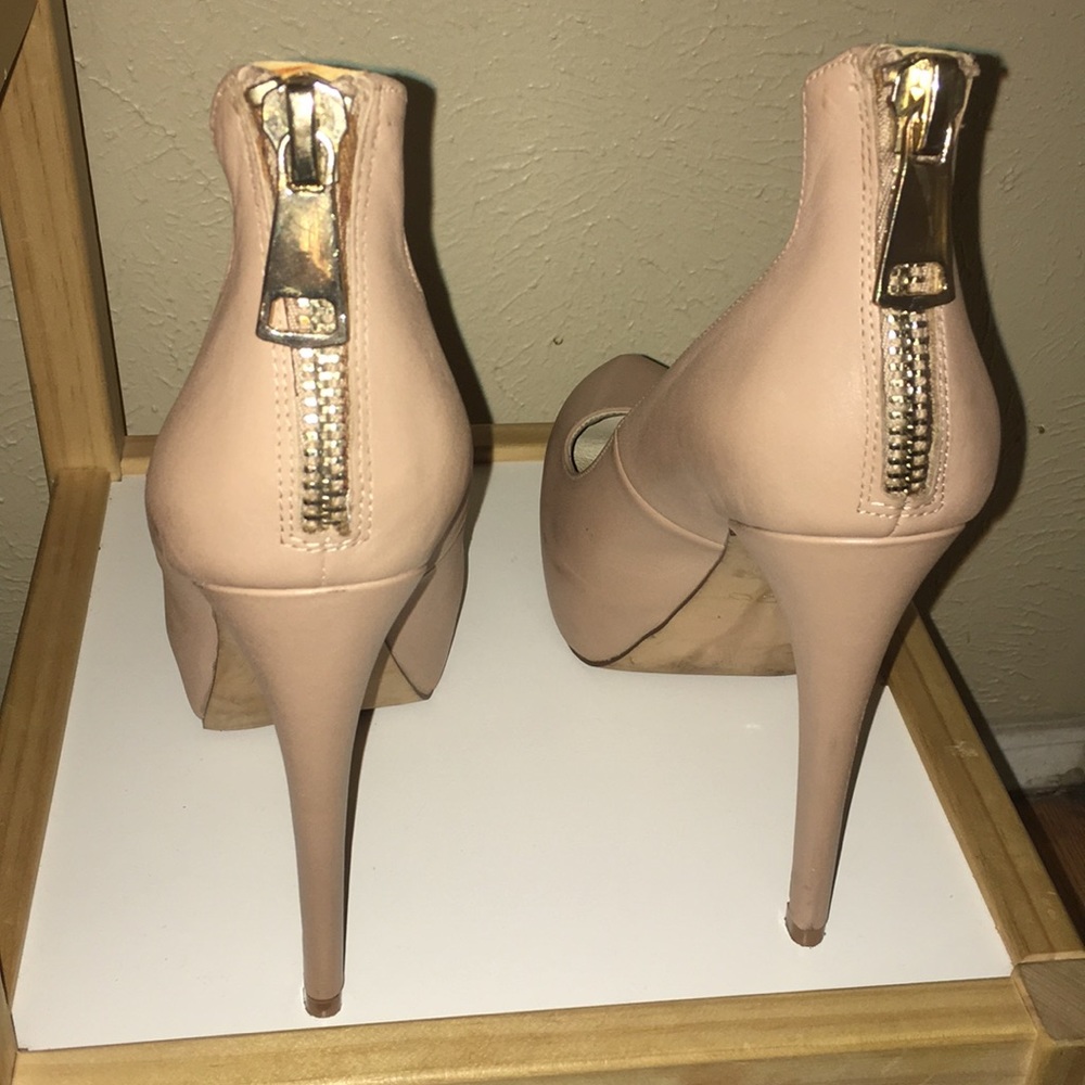 Nude Super High Leather Heels